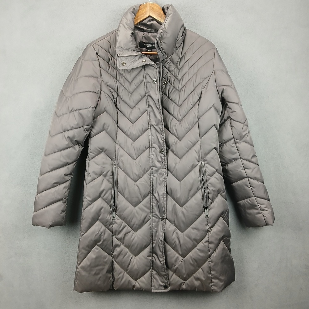 Kenneth Cole G-III Apparel Group Puffer Jacket‎ Womens M Black Goose Down Zip Up